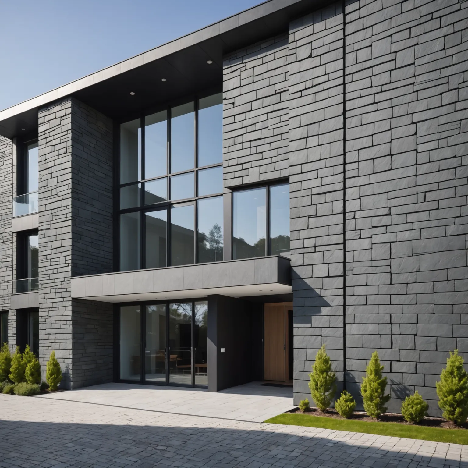 Interior wall design with natural slate