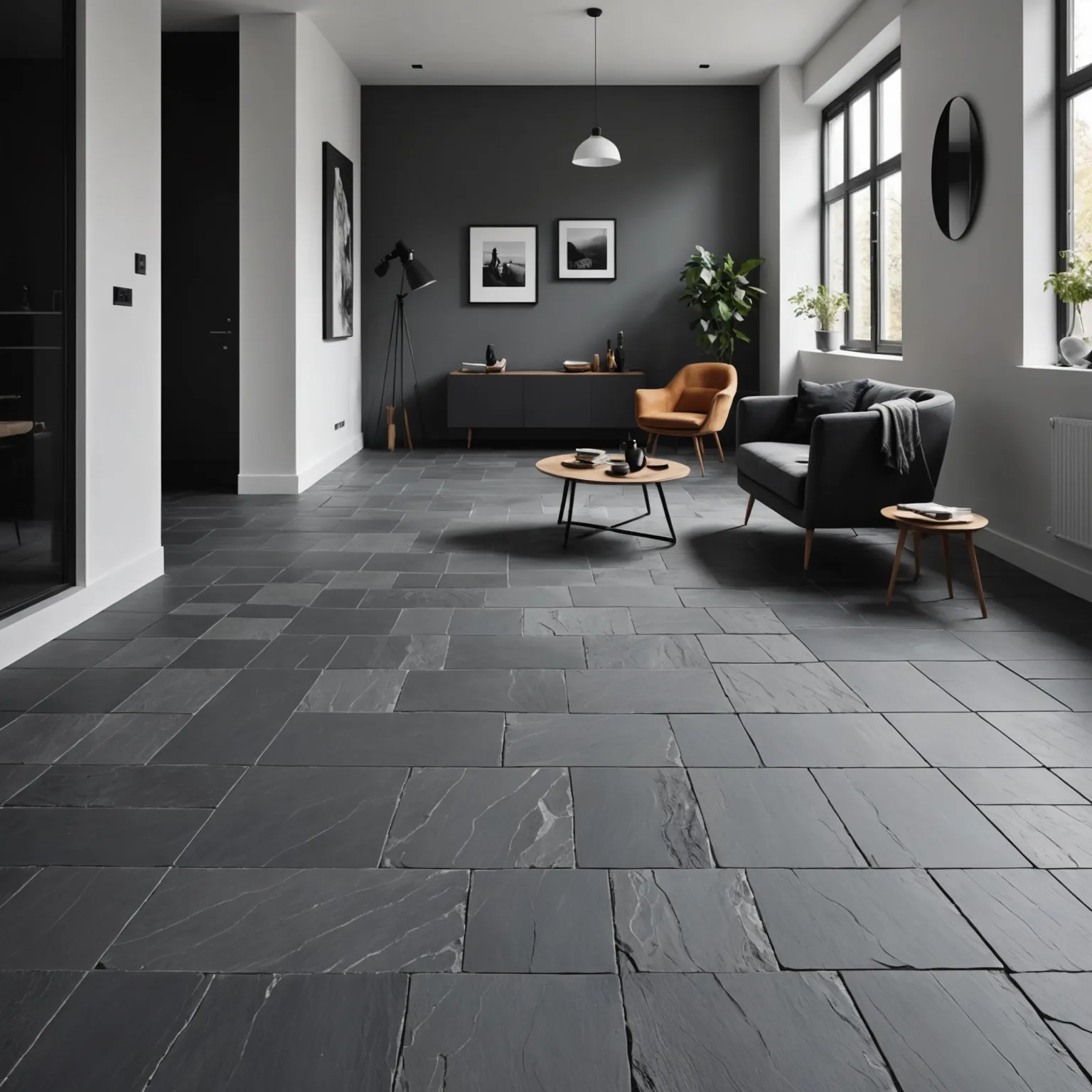 Slate interior design: decorative accent wall Slate accent wall in an interior