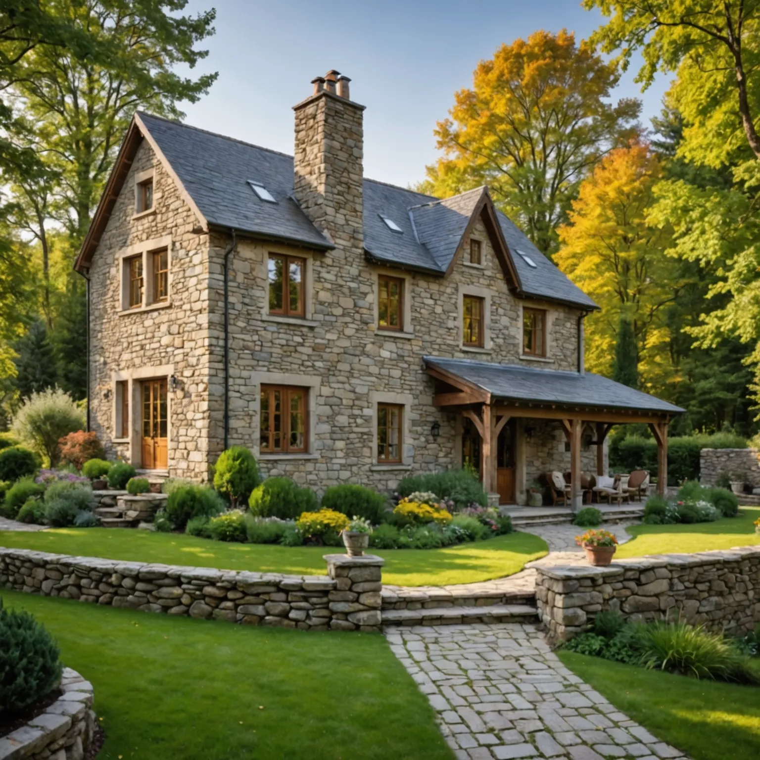 Granite stone fence
