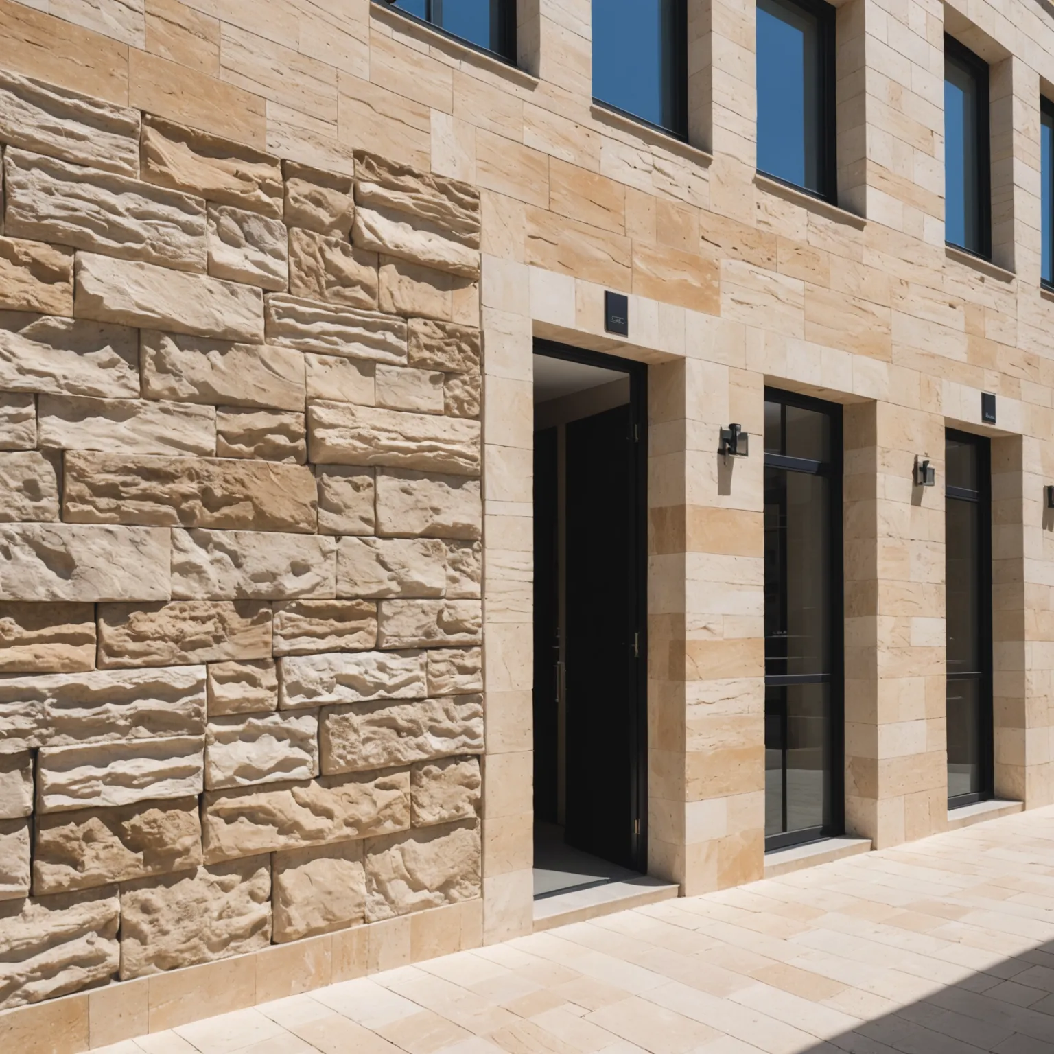 Travertine in a high-traffic area with proper maintenance