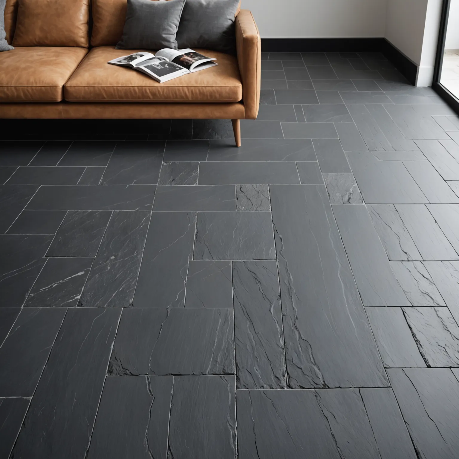Travertine tile in a residential interior space
