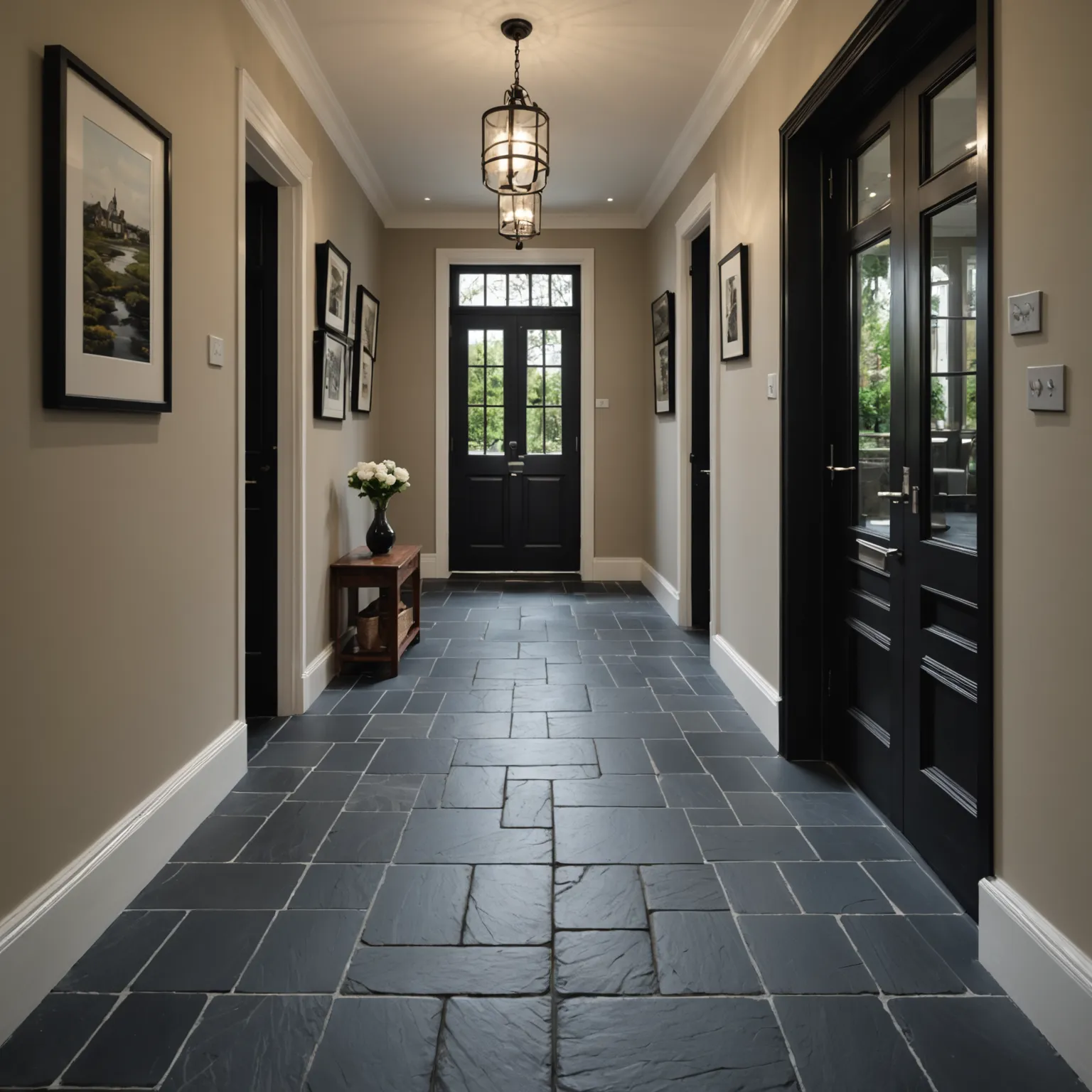 Travertine tile in a finished apartment interior