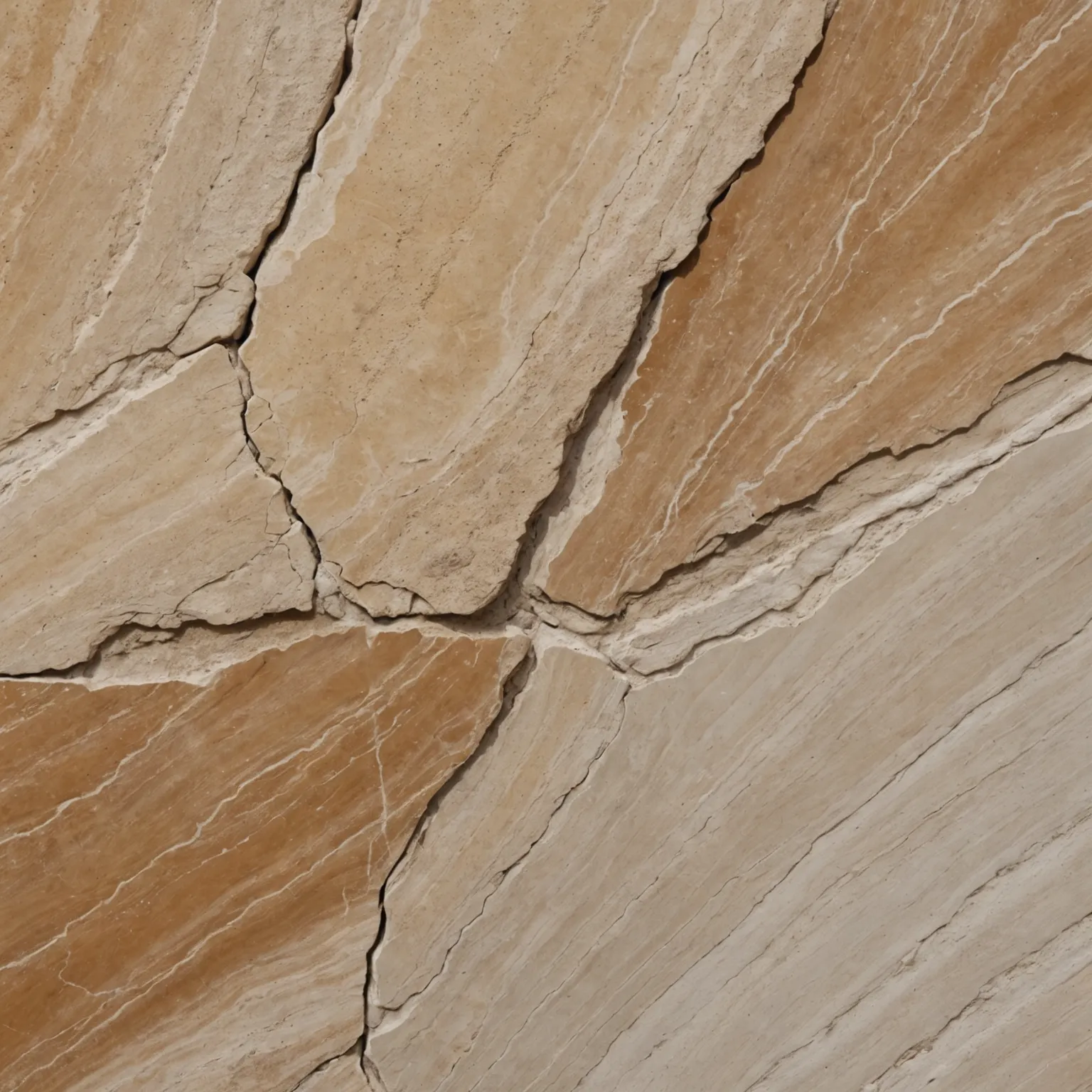 Facade installation process using natural travertine slabs with tone control