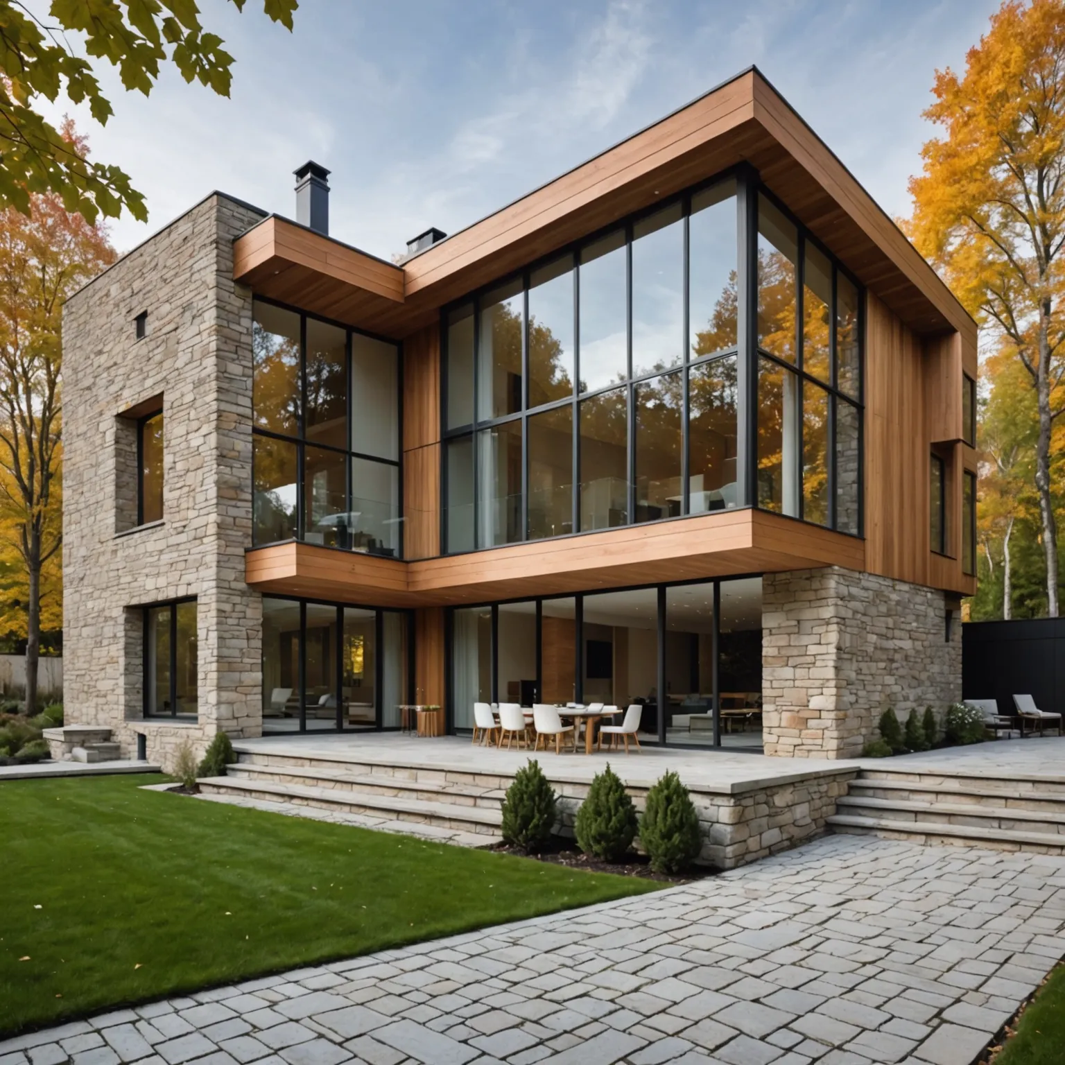 Natural stone installation process on site