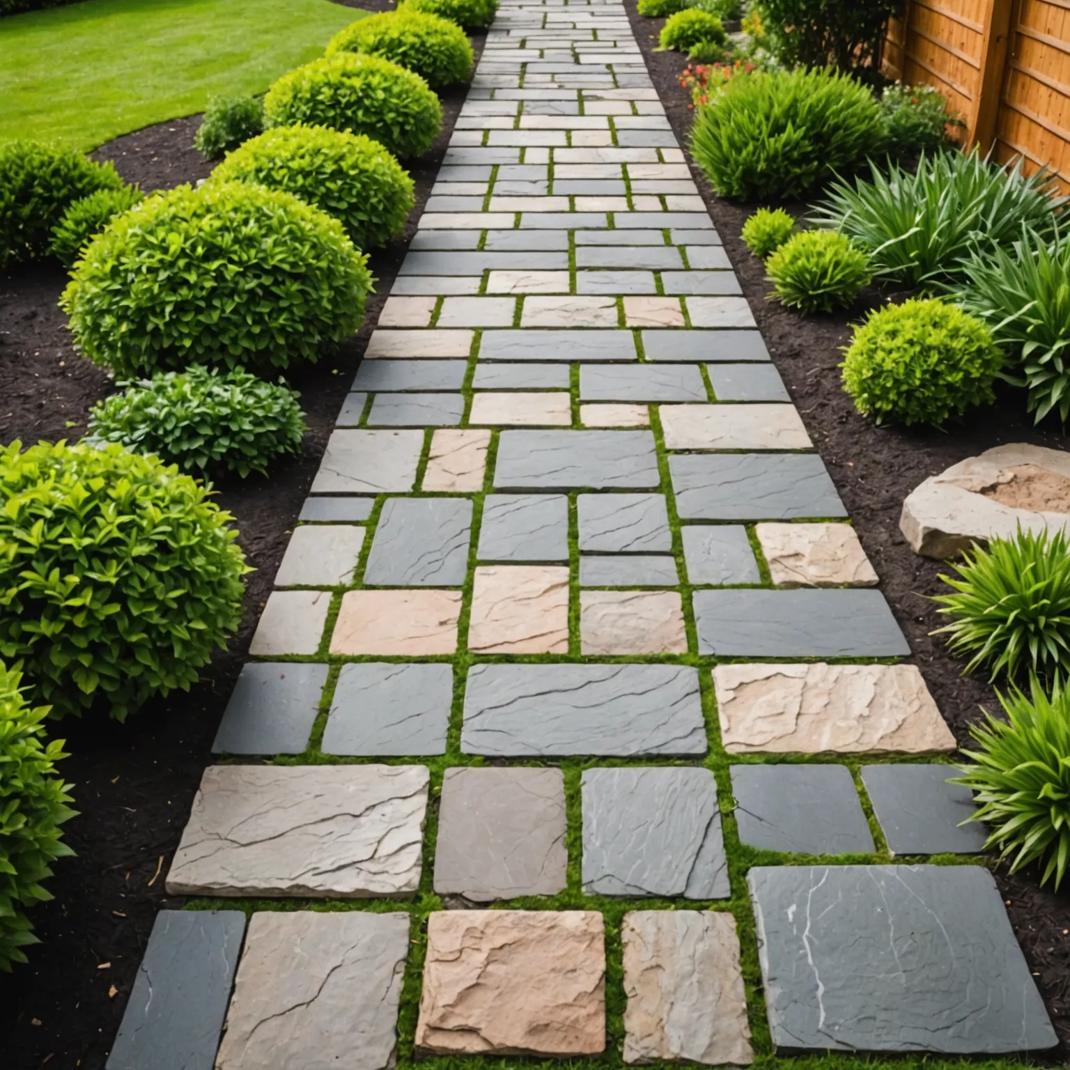 Decorative stone used in flower bed design