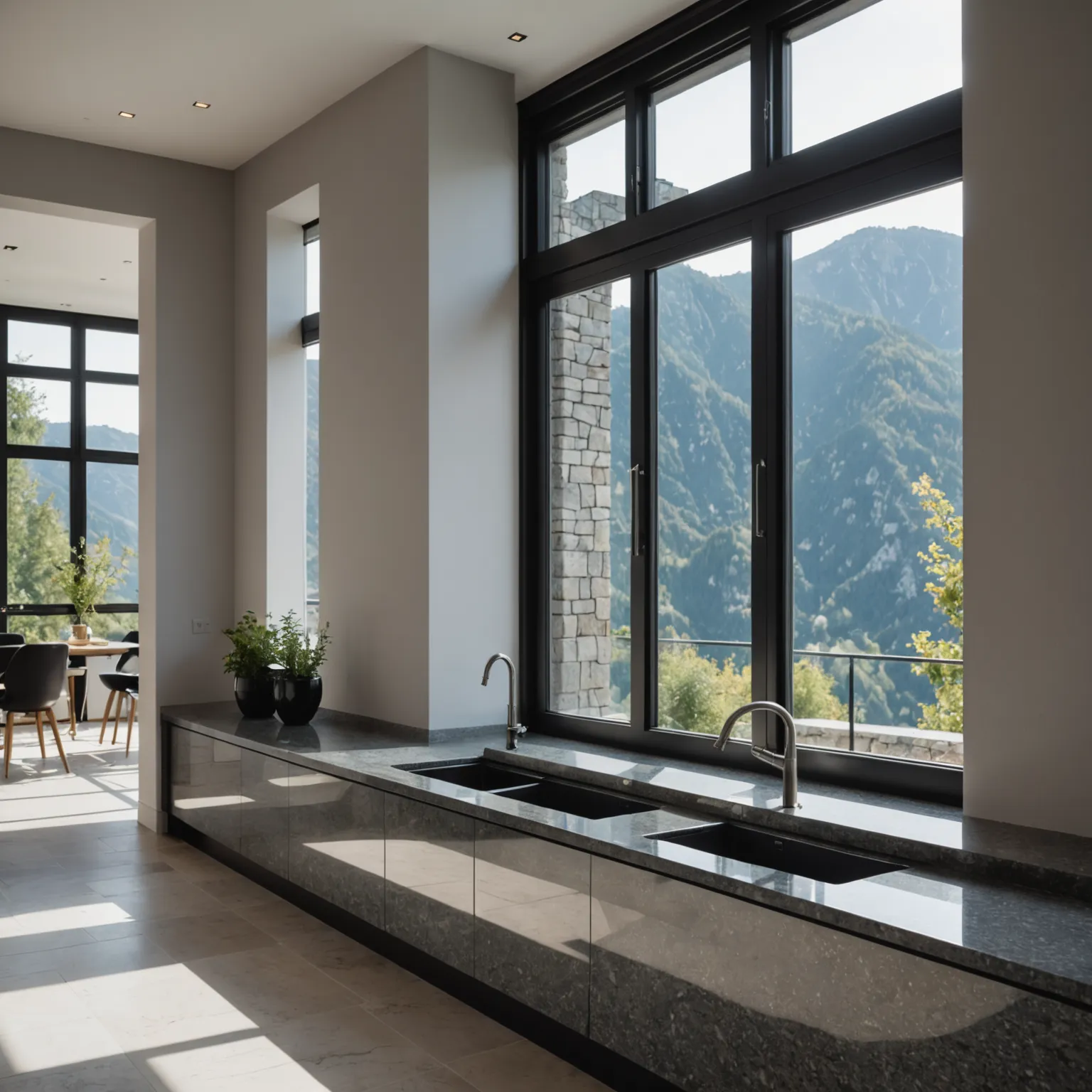 Texture and polishing of a granite windowsill, granite windowsills
