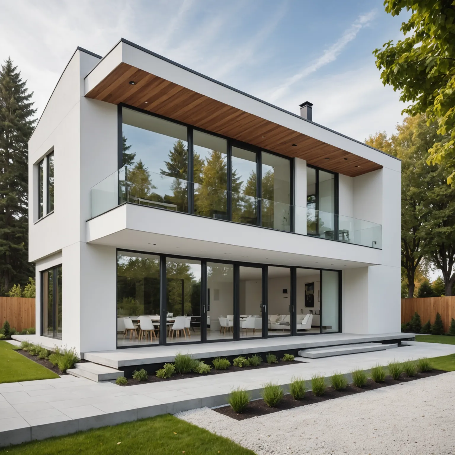 Quartz windowsill combined with wooden window framing