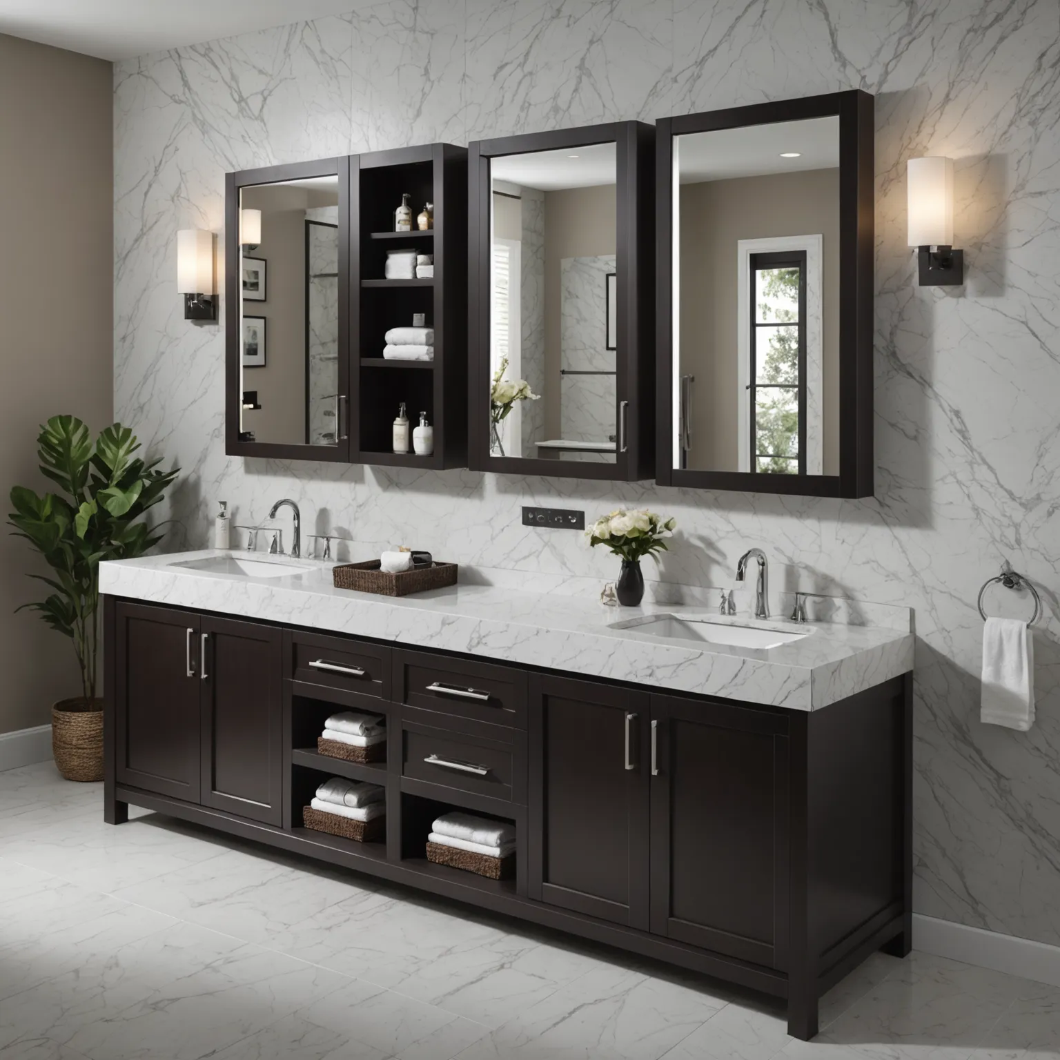 Light quartz countertop with subtle stone pattern