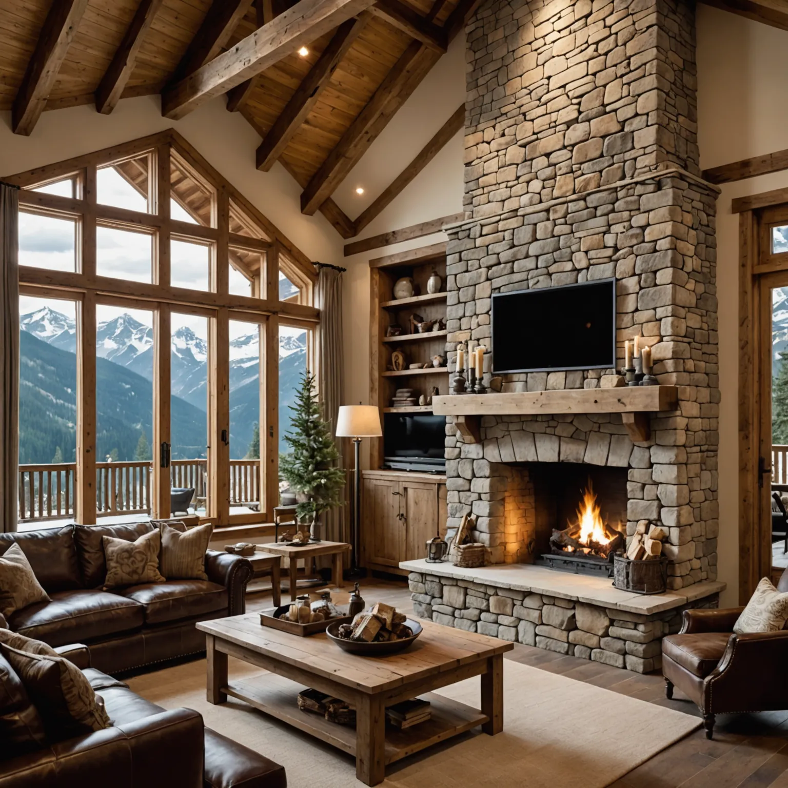 Close-up details of natural stone fireplace cladding