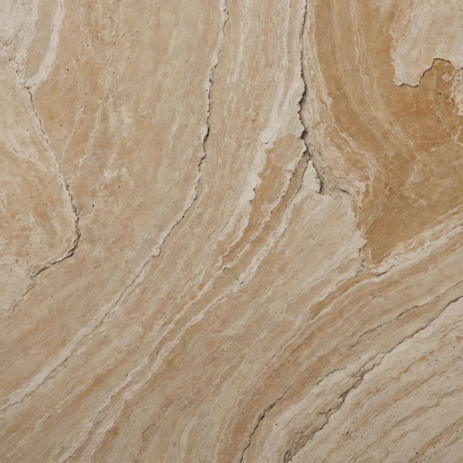 Natural travertine cross-section showing porous limestone texture for facade and interior applications