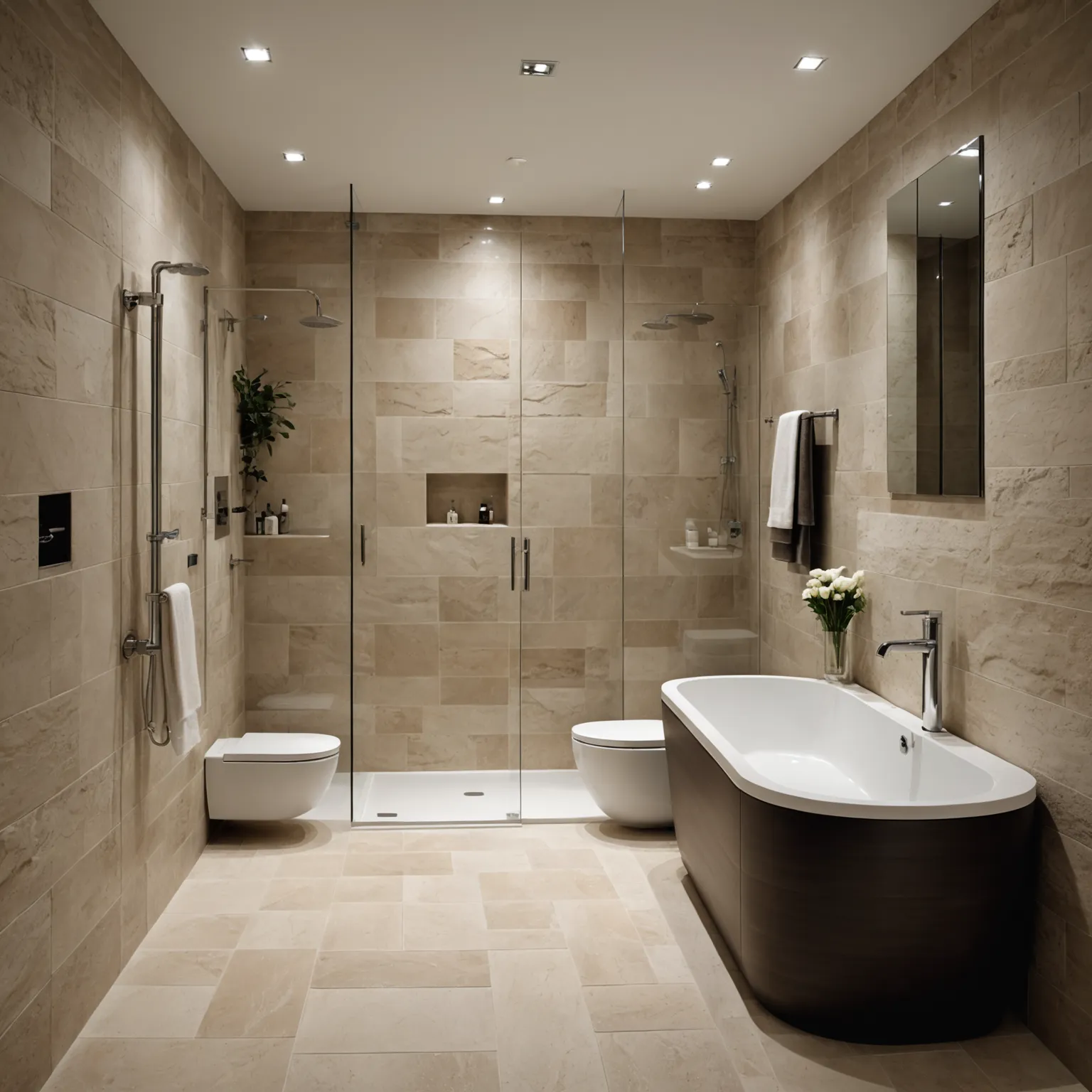 Honed limestone surface used in a contemporary residential interior