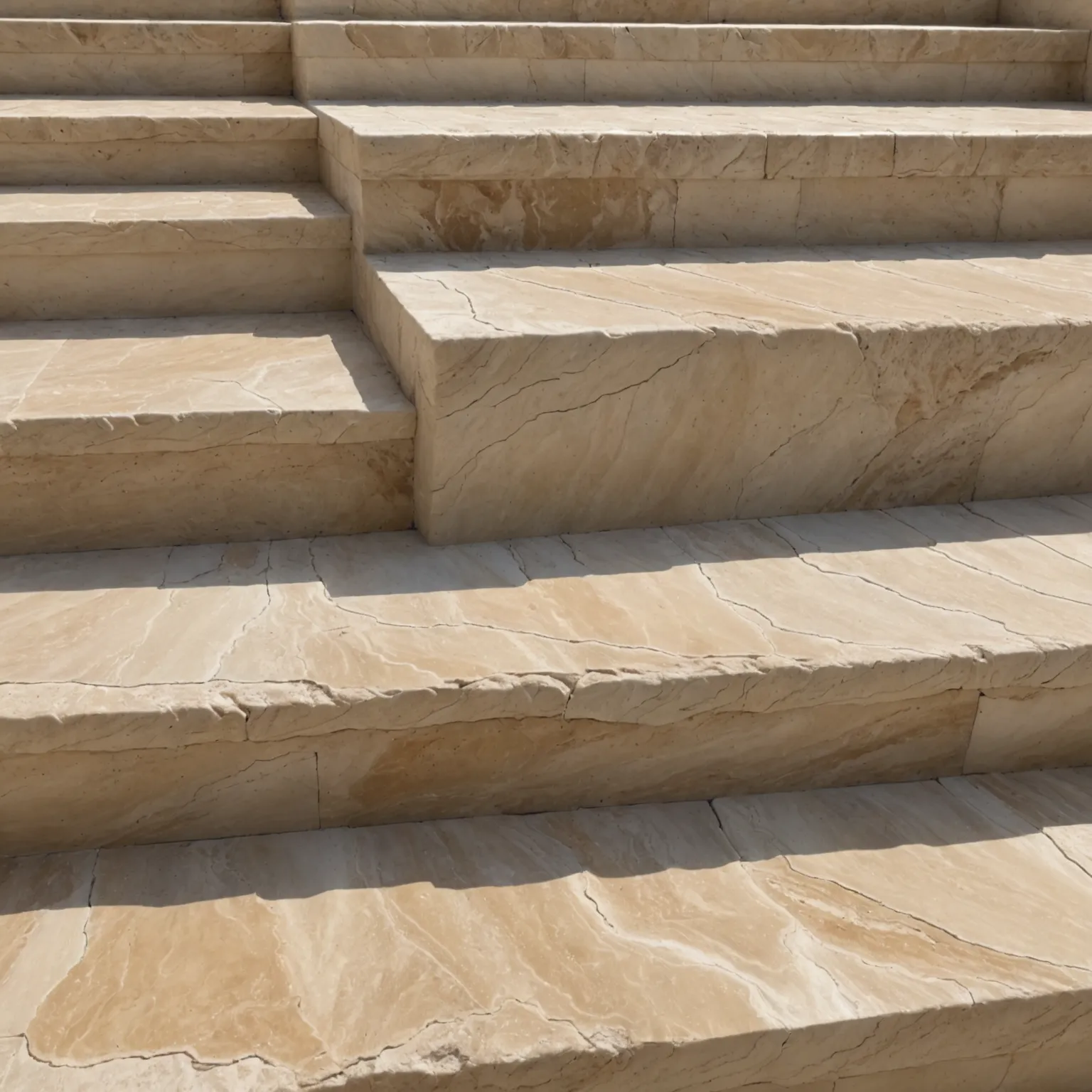 Travertine steps with honed surface for safe everyday use